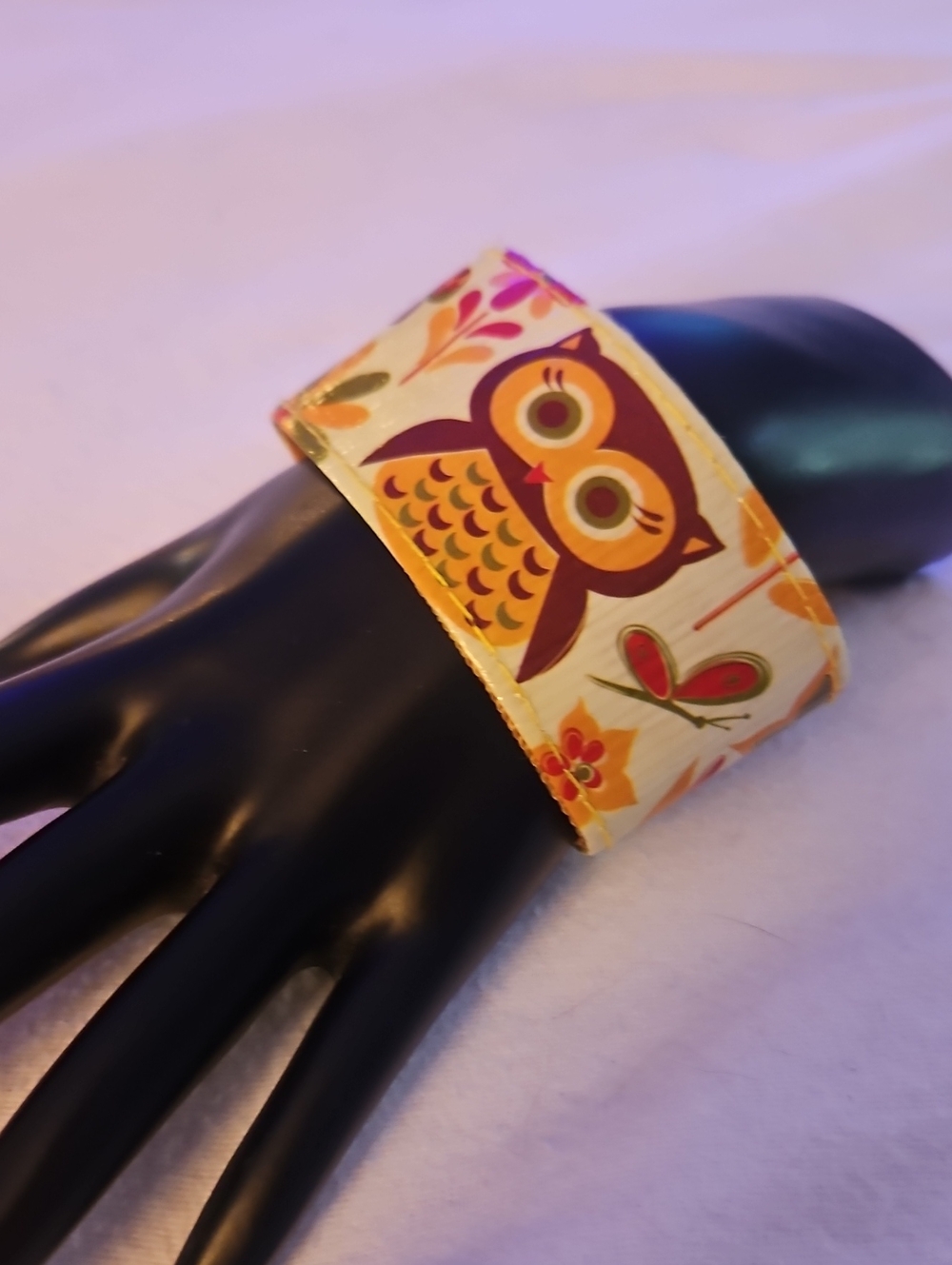 Blue Q Owl Motif Cuff Bracelet - Kitsch Hoo Cares